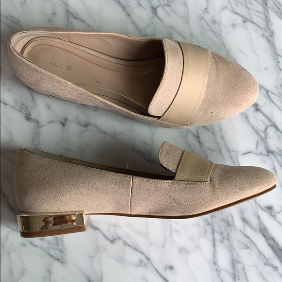 aldo gold loafers